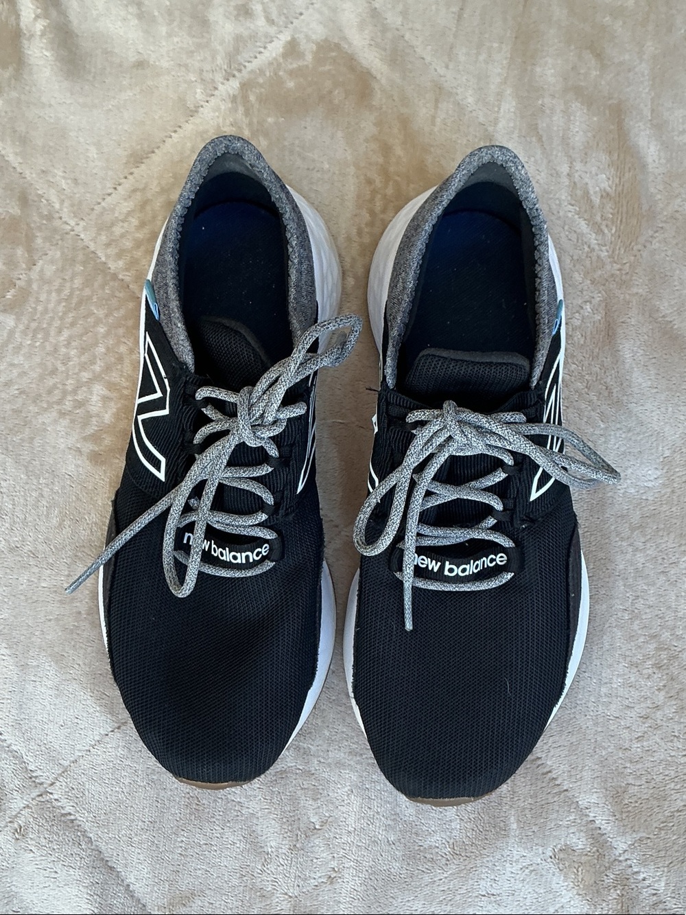 New Balance Black Athletic Sneakers with Gray Laces